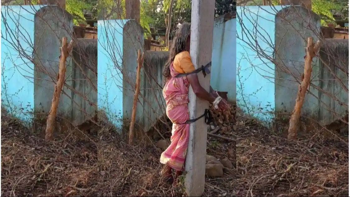 कलयुगी बेटा ने सब्जी खाने को लेकर अपनी मां से हुआ विवाद:फिर बिजली के खंभे से बांधा, किया बेरहमी से पिटाई