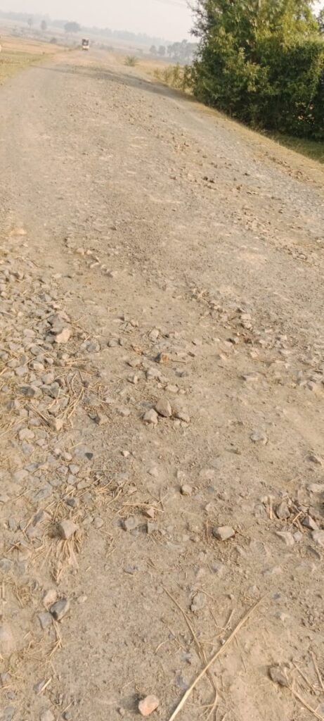 जर्ज़र सड़क से आवाजाही हो रही बाधित जर्ज़र सड़क से आवाजाही हो रही बाधित