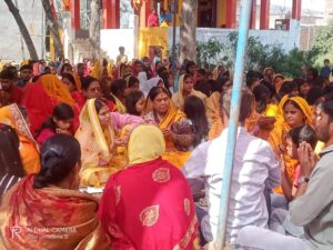 बिशुनपुरा: पांच कुंडीय गायत्री महायज्ञ का हुआ आयोजन।