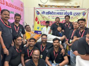 श्री शनि देव भक्त मंडली ट्रस्ट का रक्तदान शिविर आयोजित