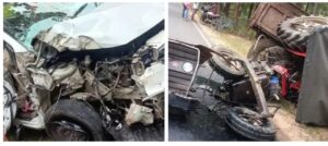 कार और ट्रैक्टर में जोरदार टक्कर, दोनों चालक गंभीर रूप से घायल