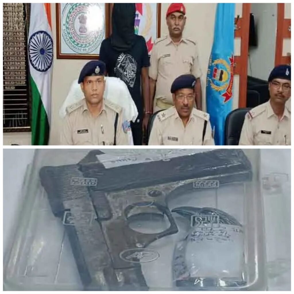 निर्माण कार्य में लगे कर्मी को हथियार दिखाकर धमकी देने वाला अपराधी गिरफ्तार