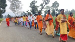 बारेसाढ़ में नवरात्रि को लेकर निकाली गई भव्य कलश यात्रा ‌