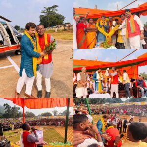 भाजपा प्रत्याशी हरिकृष्ण सिंह के समर्थन में मनोज तिवारी ने किया जनसभा को संबोधित