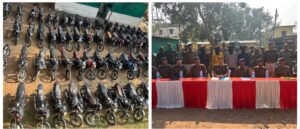 अंतर्जिला मोटरसाइकिल चोर गिरोह का पुलिस ने किया पर्दाफाश, चोरी की कुल 70 मोटरसाइकिल बरामद