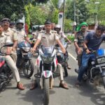 थाना प्रभारी के नेतृत्व में अपराध नियंत्रण हेतु पहाड़ी क्षेत्र में दल बल के साथ मोटर साईकिल गश्ती