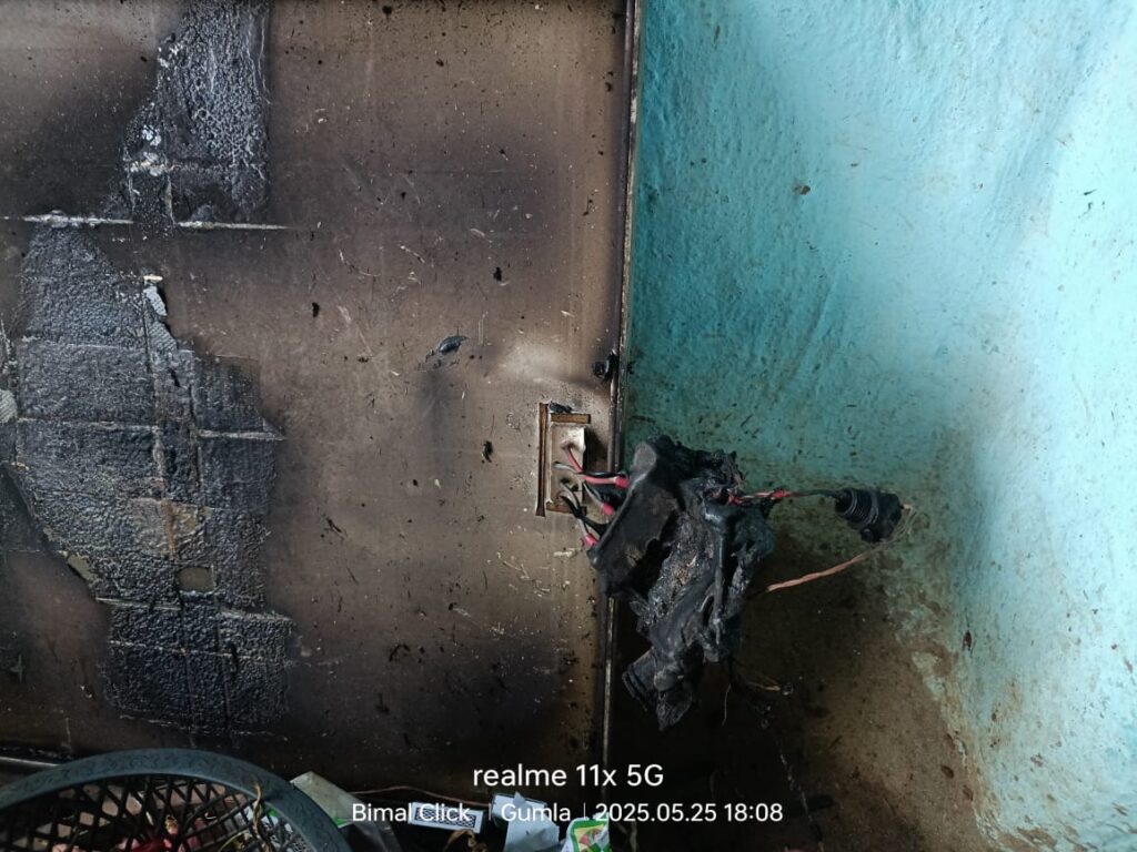 धोबनी गांव में शॉर्ट सर्किट से भीषण आग, लाखों की संपत्ति खाक धोबनी गांव में शॉर्ट सर्किट से भीषण आग, लाखों की संपत्ति खाक