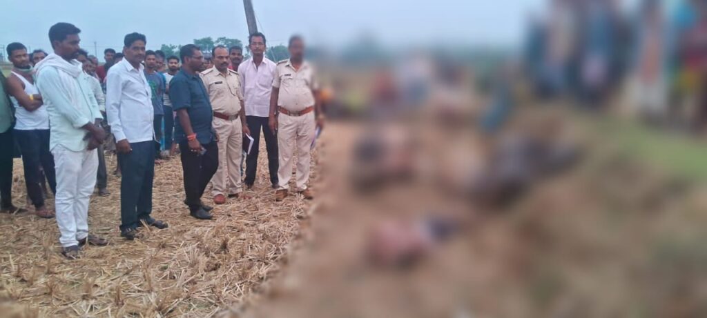 हाई टेंशन तार की चपेट में आने से एक व्यक्ति व तीन मवेशियों की मौत