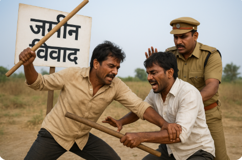 जमीन विवाद में दो पक्षों के बीच मारपीट, कई लोग घायल जमीन विवाद में दो पक्षों के बीच मारपीट, कई लोग घायल