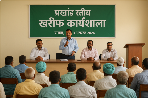 प्रखंड सभागार में खरीफ कार्यशाला आयोजित, किसानों को योजनाओं की दी गई जानकारी प्रखंड सभागार में खरीफ कार्यशाला आयोजित, किसानों को योजनाओं की दी गई जानकारी