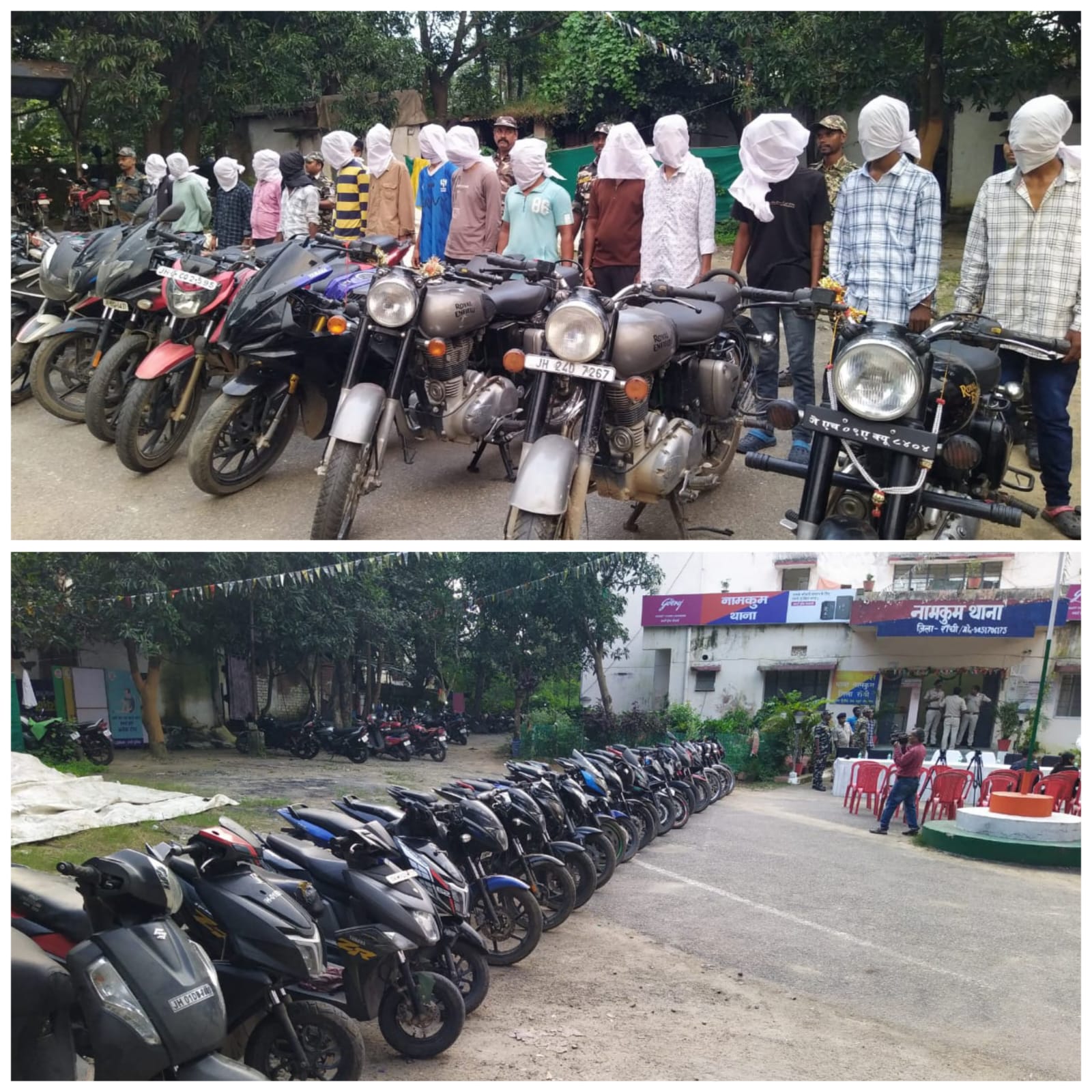 राँची:बाइक चोर गिरोह का भंडाफोड़, 15 आरोपी गिरफ्तार – 22 चोरी की बाइक बरामद