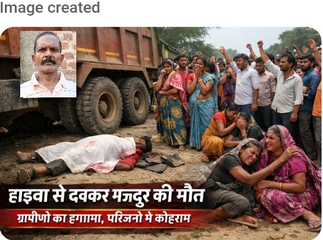 स्वांग वासरी में बैंकर के समीप हाईवा से दबकर दिहाड़ी मजदूर की दर्दनाक मौत, ग्रामीणों में आक्रोश स्वांग वासरी में बैंकर के समीप हाईवा से दबकर दिहाड़ी मजदूर की दर्दनाक मौत, ग्रामीणों में आक्रोश