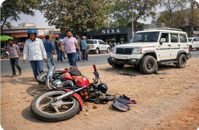 तेज रफ्तार का कहर: लातेहार में बड़ा हादसा टला, बाइक सवार बाल-बाल बचा