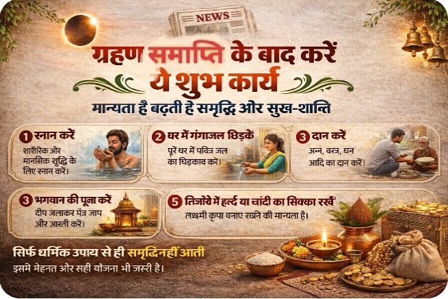 ग्रहण समाप्ति के बाद करें ये शुभ कार्य, मान्यता है बढ़ती है समृद्धि और सुख-शांति