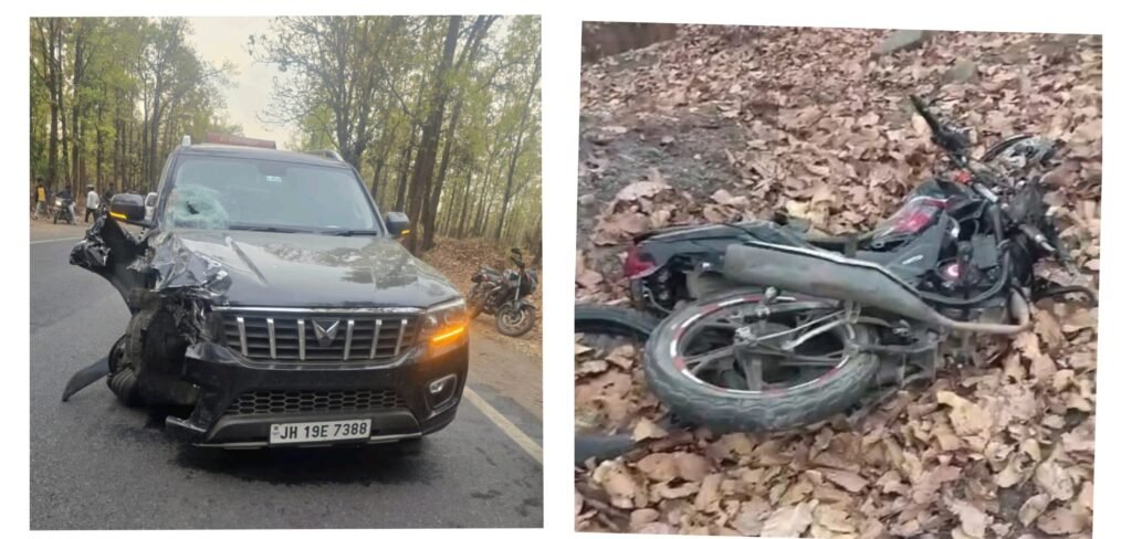 स्कार्पियो-बाइक की भीषण टक्कर में युवक की मौत, मुआवजे की मांग पर सड़क जाम स्कार्पियो-बाइक की भीषण टक्कर में युवक की मौत, मुआवजे की मांग पर सड़क जाम