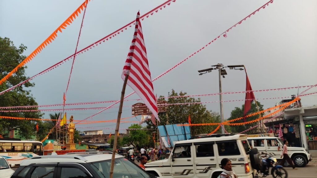 घाघरा में सरहुल आगामी 7 अप्रैल को होगा आयोजित,सरना झंडा और पताका से सजा घाघरा
