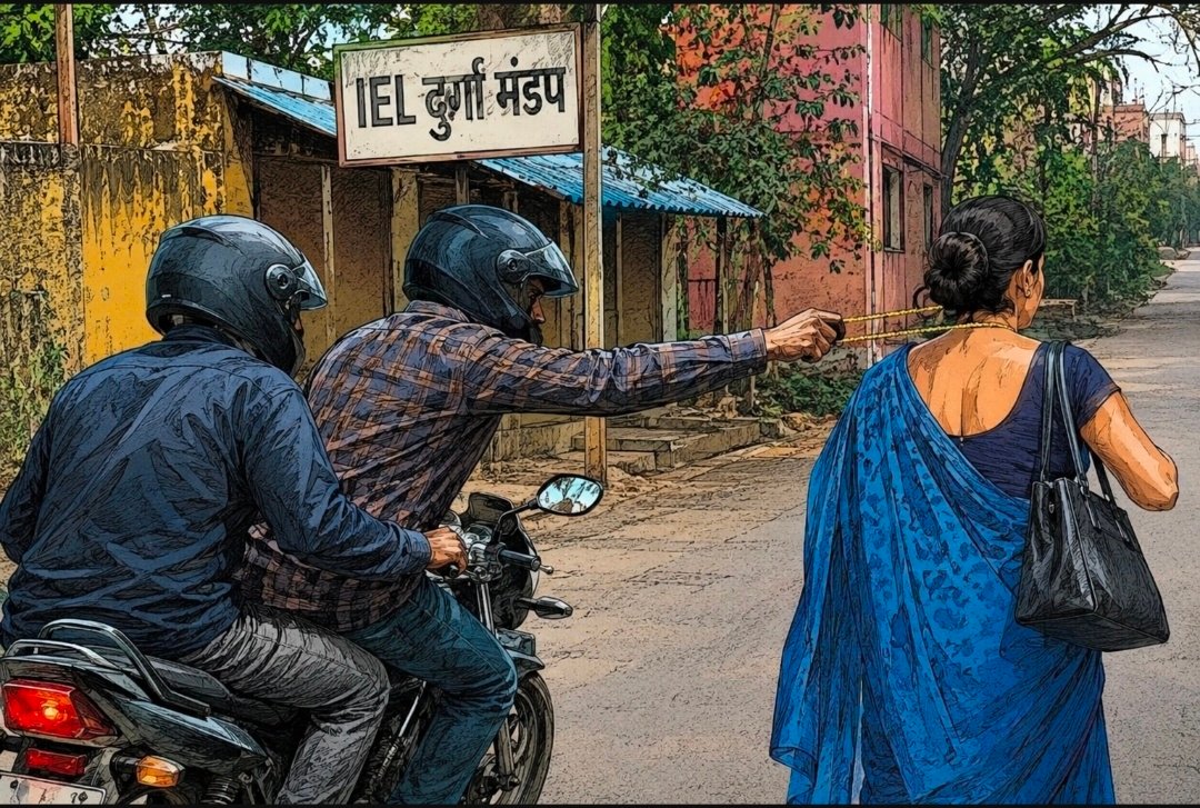 दिनदहाड़े चेन स्नेचिंग:बैंक से लौट रही महिला को बनाया निशाना, CCTV में कैद हुए बदमाश दिनदहाड़े चेन स्नेचिंग:बैंक से लौट रही महिला को बनाया निशाना, CCTV में कैद हुए बदमाश