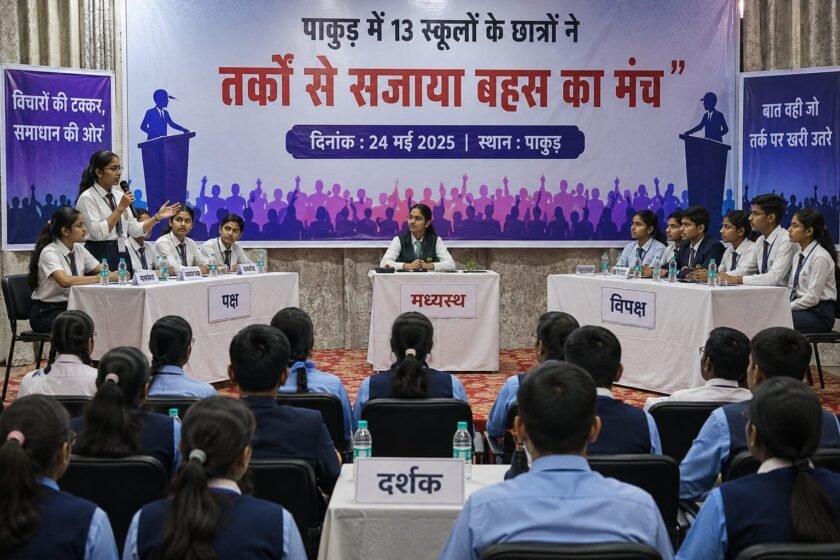 पाकुड़ में 13 स्कूलों के छात्रों ने तर्कों से सजाया बहस का मंच