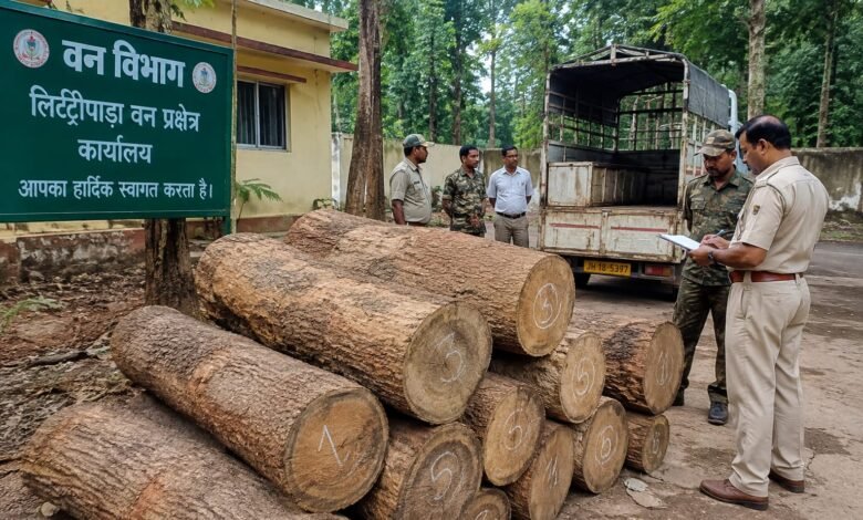 पाकुड़ के जंगलों में अवैध कटाई पर वन विभाग की बड़ी कार्रवाई,11 बोटा सखुआ लकड़ी जब्त पाकुड़ के जंगलों में अवैध कटाई पर वन विभाग की बड़ी कार्रवाई,11 बोटा सखुआ लकड़ी जब्त