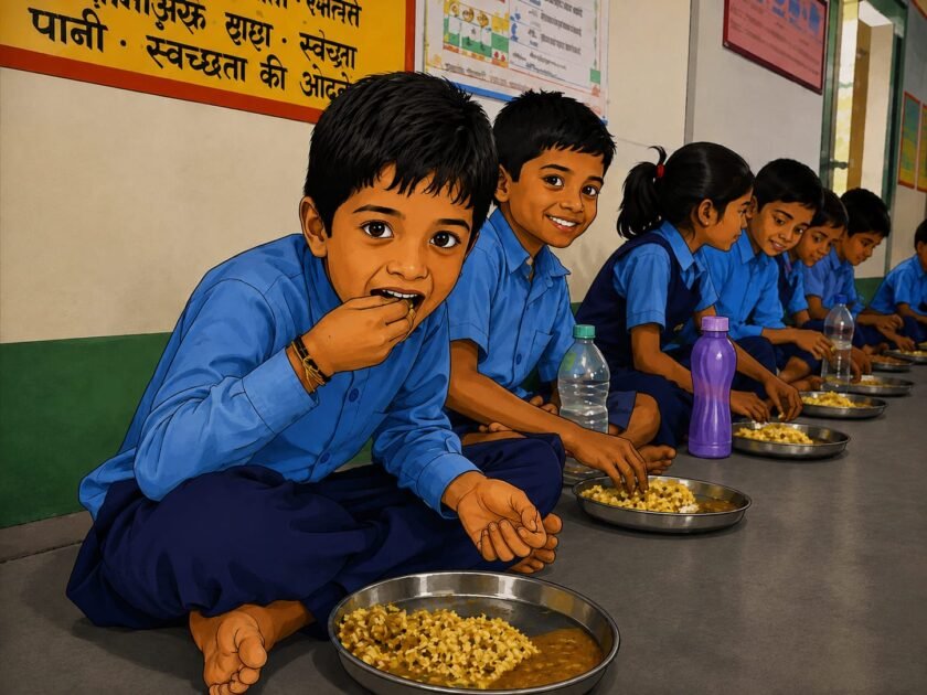 मिड-डे मील में बच्चों की कम उपस्थिति पर 33 स्कूलों से मांगा गया स्पष्टीकरण Ai जेनरेटेड फोटो