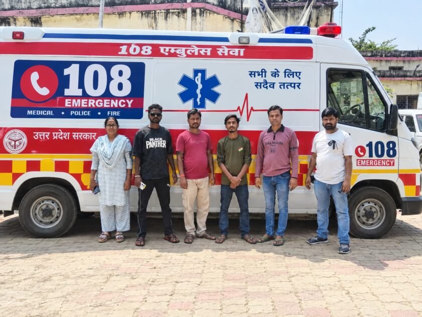 108 एम्बुलेंस कर्मचारियों का चरणबद्ध आंदोलन शुरू, काला बिल्ला लगाकर जताया विरोध