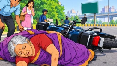 बाइक से गिरकर वृद्ध महिला की मौत बाइक से गिरकर वृद्ध महिला की मौत