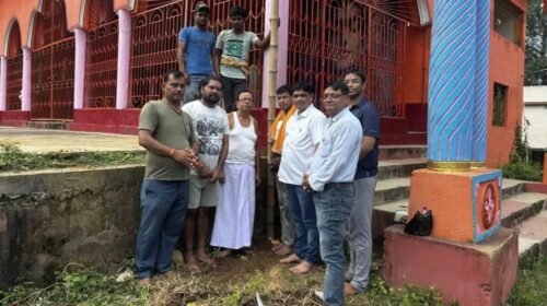 कोटालपोखर में दुर्गा पूजा की तैयारी शुरू,भूमि पूजन कर गाड़ी गई खूंटी