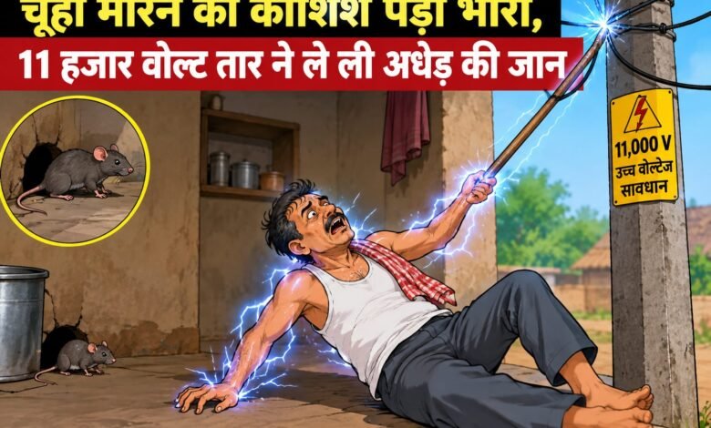 रांगा थाना क्षेत्र में दर्दनाक हादसा:11 हजार वोल्ट तार की चपेट में आने से अधेड़ की मौत रांगा थाना क्षेत्र में दर्दनाक हादसा:11 हजार वोल्ट तार की चपेट में आने से अधेड़ की मौत