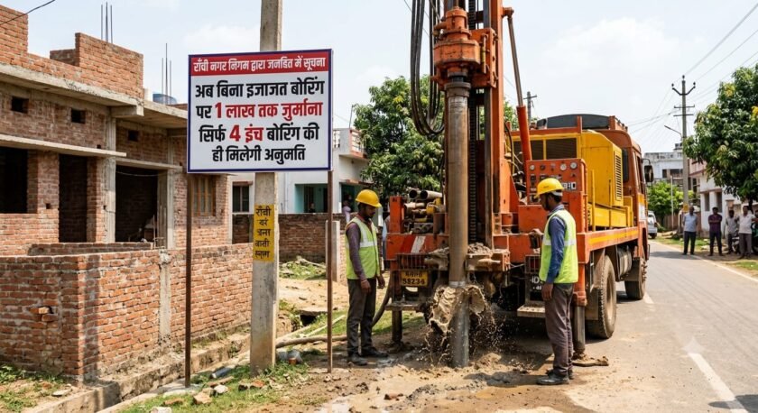 रांची में बोरिंग के नियम सख्त, अब 4 इंच तक ही अनुमति