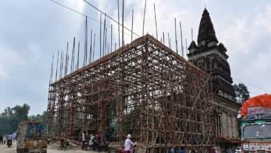 अमड़ापाड़ा में दुर्गापूजा की भव्य तैयारी, 5500 वर्गफुट में बनेगा महलनुमा पंडाल