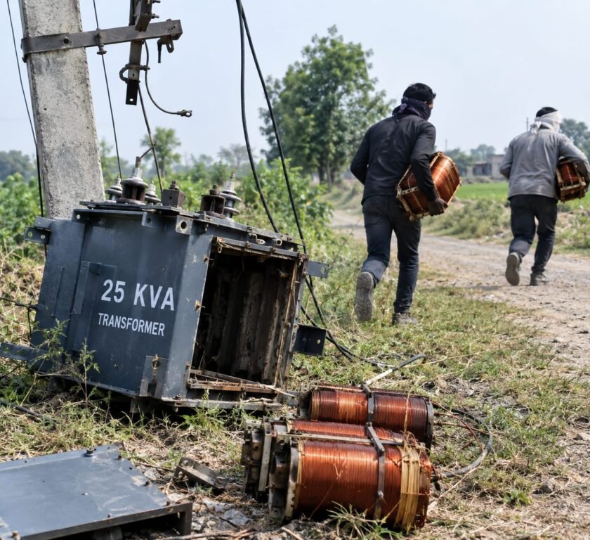 मिर्जाचौकी में 25 केवीए ट्रांसफार्मर से कॉयल चोरी, अज्ञात चोरों ने दिया वारदात को अंजाम