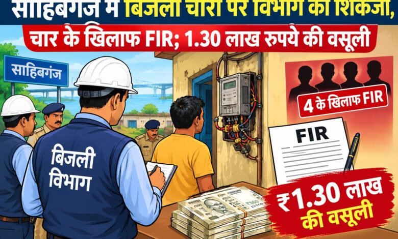 साहिबगंज में बिजली चोरों पर विभाग का शिकंजा, चार के खिलाफ FIR; 1.30 लाख रुपये की वसूली