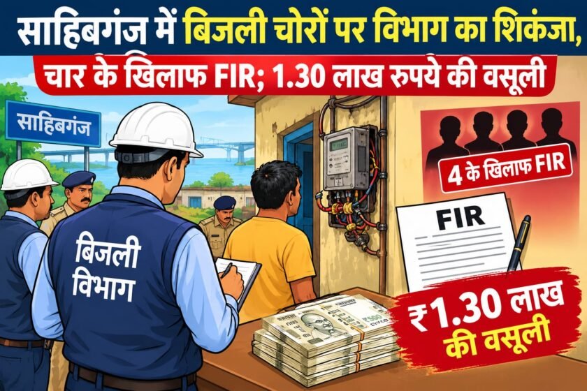 साहिबगंज में बिजली चोरों पर विभाग का शिकंजा, चार के खिलाफ FIR; 1.30 लाख रुपये की वसूली