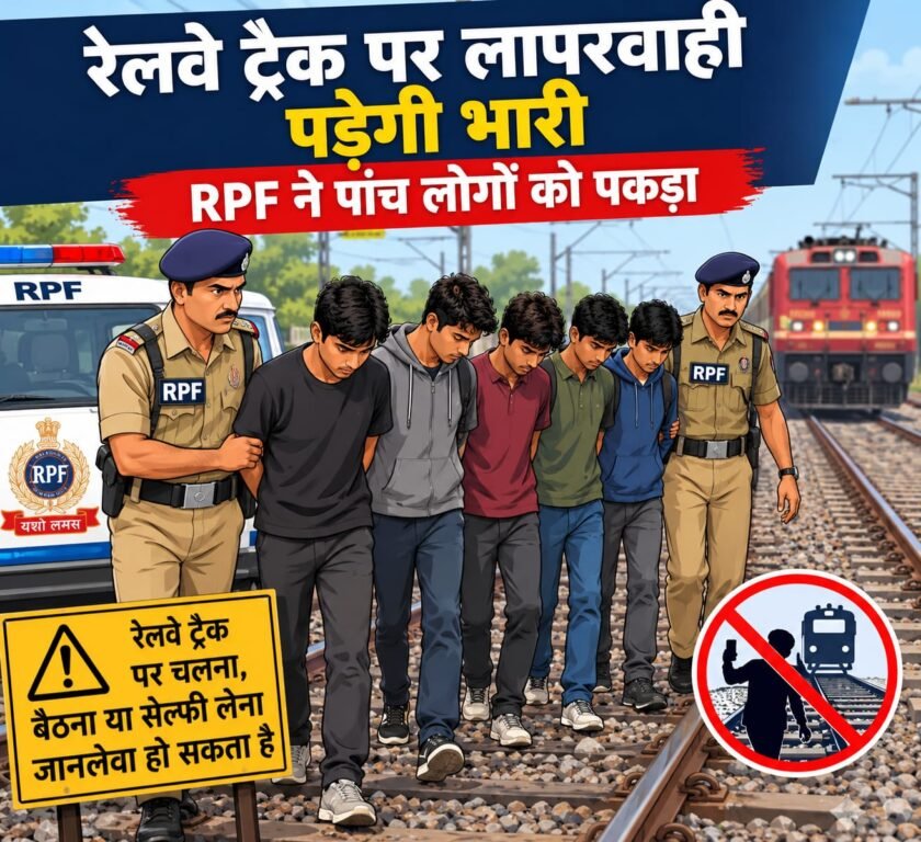 साहिबगंज स्टेशन पर RPF की जांच, रेलवे नियम तोड़ने पर पांच लोग पकड़े गए