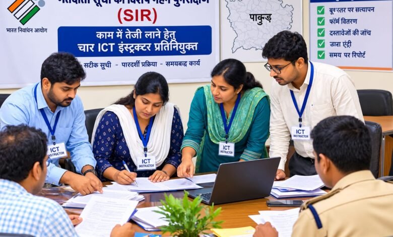 एसआईआर-2026 के कार्यों में आएगी तेजी, चार आईसीटी इंस्ट्रक्टरों की प्रतिनियुक्ति एसआईआर-2026 के कार्यों में आएगी तेजी, चार आईसीटी इंस्ट्रक्टरों की प्रतिनियुक्ति