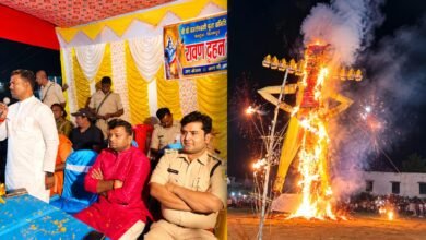 10 हजार की भीड़,आतिशबाजी का रोमांच और गूंजते जय श्रीराम के नारे:पतना में धू-धू कर जला रावण