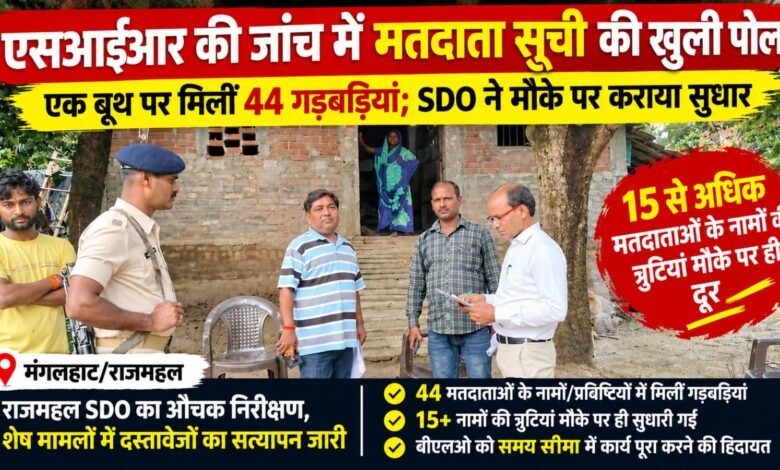 राजमहल SDO का औचक निरीक्षण, मतदाता सूची में 44 प्रविष्टियों में मिली गड़बड़ी:15 से अधिक में तत्काल सुधार