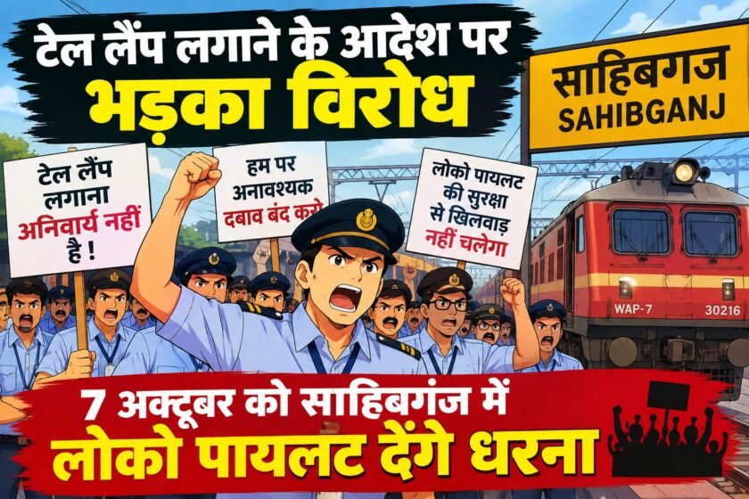 टेल लैंप लगाने के आदेश पर भड़का विरोध,7अक्टूबर को साहिबगंज में लोको पायलट देंगे धरना टेल लैंप लगाने के आदेश पर भड़का विरोध,7अक्टूबर को साहिबगंज में लोको पायलट देंगे धरना