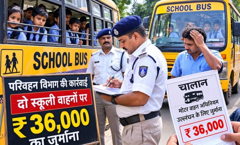 स्कूली वाहनों पर परिवहन विभाग की सख्ती, दो वाहनों पर 36 हजार जुर्माना स्कूली वाहनों पर परिवहन विभाग की सख्ती, दो वाहनों पर 36 हजार जुर्माना