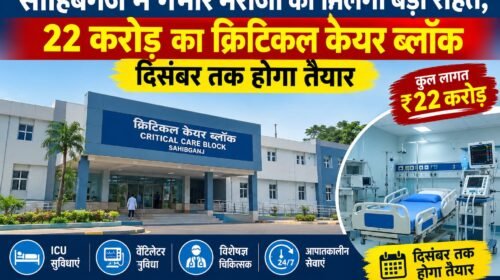 साहिबगंज सदर अस्पताल में 22 करोड़ का क्रिटिकल केयर ब्लॉक, 50 बेड की सुविधा